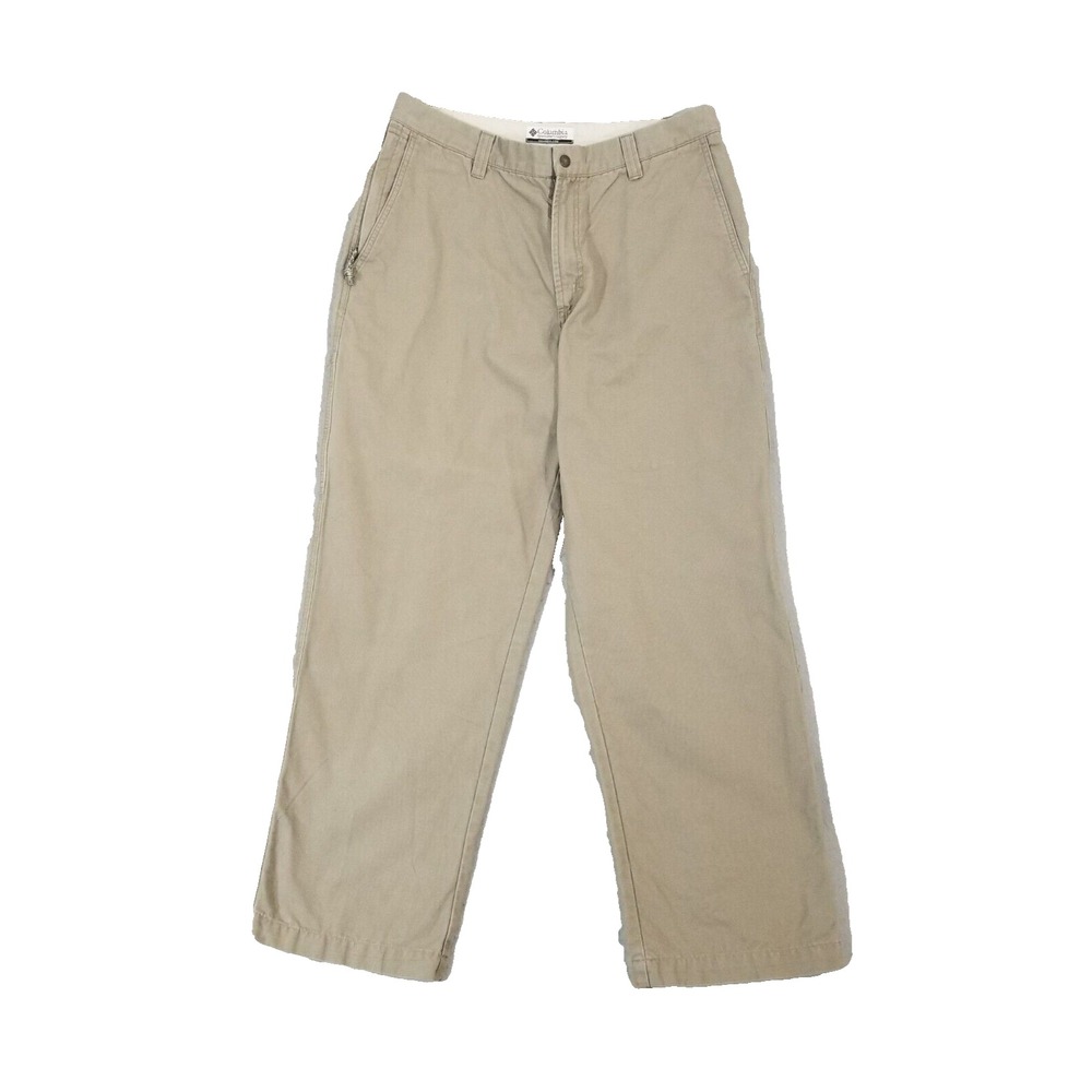 Columbia Utility Pants Men 34x30 Khaki Beige Straight Leg Cotton Outdoor Work